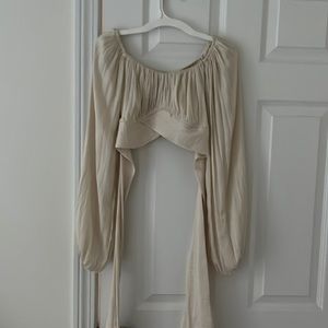 windsor cropped long sleeve blouse